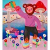 Super Future Kid - "With My Bear Hands" 2022 - Acrylic and flashe on canvas with 3D pen drawings on canvas sides - 198 x 178 cm, 78 x 70 in