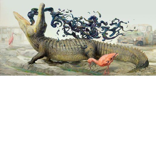 Martin Wittfooth - "Petroleum" 2021 - Giclee print on 300 gsm cotton rag paper - Edition of 50 + 3 AP, 43 x 76 cm, 17 x 30 in