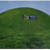 Rebecca Orcutt - "Rolling Down a Hill" 2022 - Oil on canvas - 76 x 76 cm, 30 x 30 in