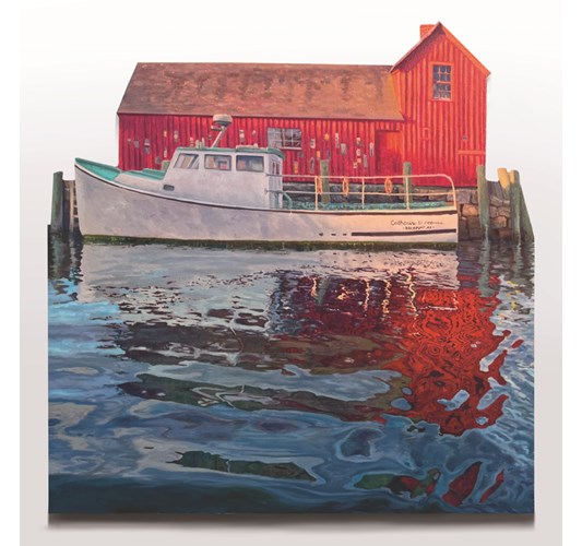Ryan Davis - Ryan Davis “Motif #1” 2024 - Oil on shaped canvas, mounted to panel - 73 x 69,9 cm, 28,8 x 27,5 in
