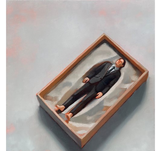 Rebecca Orcutt - “Sandbox III” 2024 - Oil on panel - 25,4 x 25,4 cm, 10 x 10 in