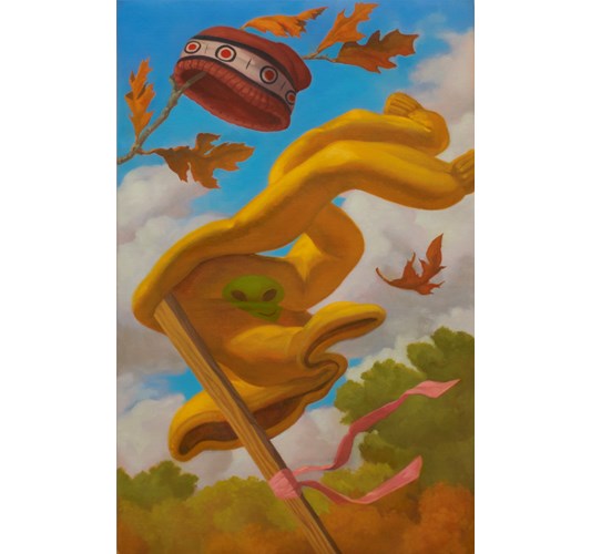 Zachary Lank - UFO, 2025 - Oil on canvas - 71 x 46 cm, 28 x 18 in