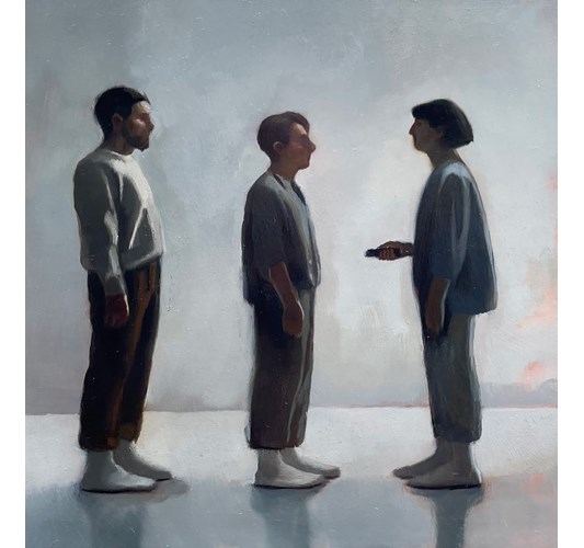 Rebecca Orcutt - “Three” 2024 - Oil on panel - 20 x 20 cm, 8 x 8 in
