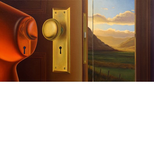 Landon Bailey Higgins - "Golden Valley" 2023-2026, - oil on linen, - 41 x 76 cm, 16 x 30 in