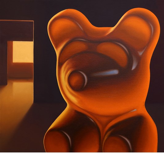 Landon Bailey Higgins - "Dark Room" 2026, - oil on linen, - 66 × 71 cm, 26 x 28 in